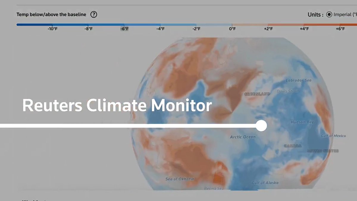🌍 The Reuters Climate Monitor provides a real-time window into a changing planet, giving users the chance to compare today’s temperatures — anywhere in the world — with a historical baseline from 1961-1990