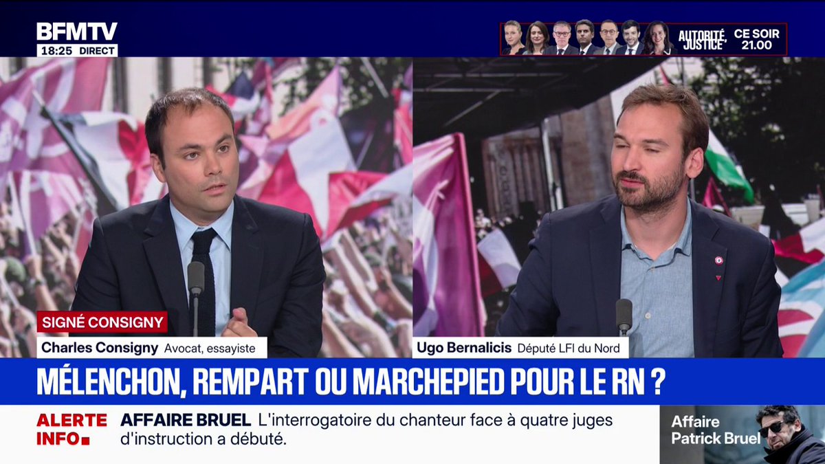 SIGNÉ CONSIGNY - 2027: "S'il y a un candidat contre lequel Jordan Bardella (RN) est à peu près certain de gagner, c'est Jean-Luc Mélenchon" (LFI), estime Charles Consigny