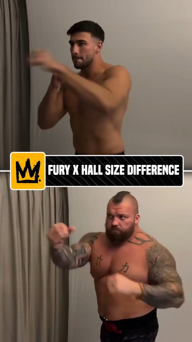 There's a real possibility Eddie Hall weighs in 80 pounds heavier than Tommy Fury for their fight on Saturday night 🤯 #FuryHall (via @misfitsboxing)