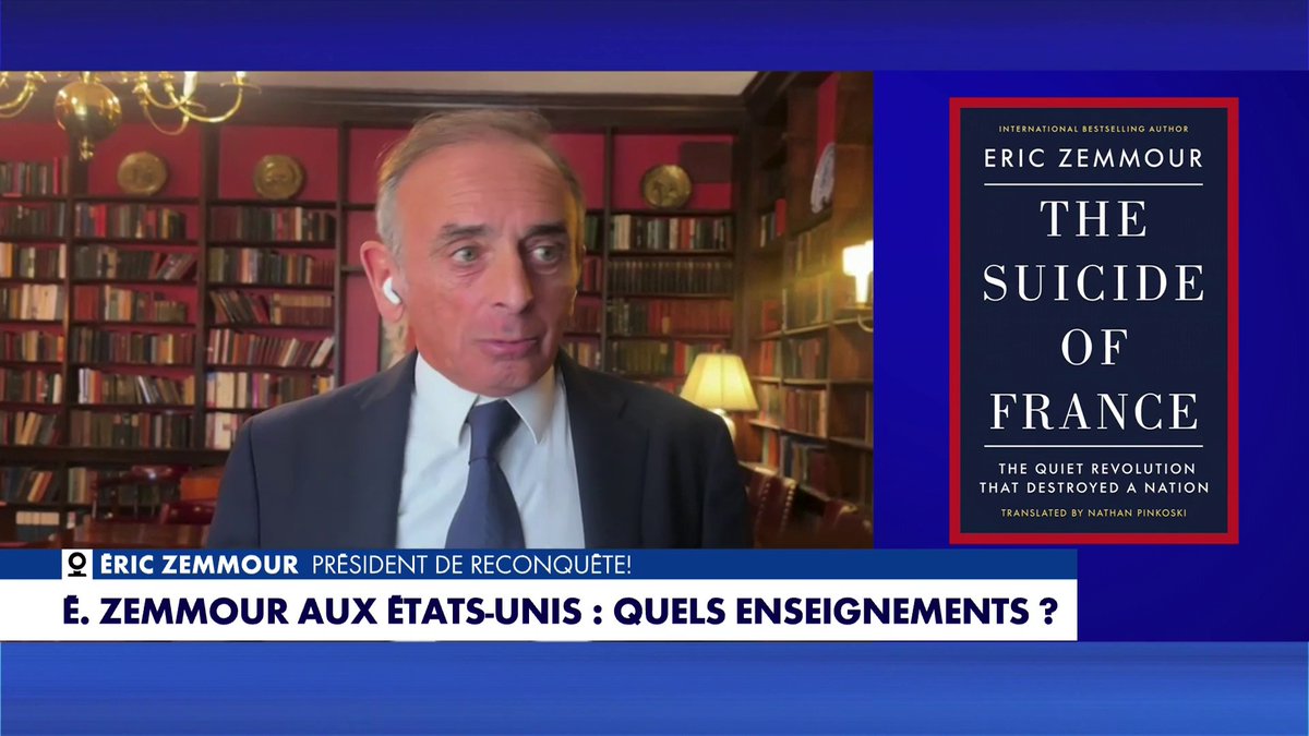 «C'est la civilisation occidentale dans son entièreté qui est en danger», avance Eric Zemmour, évoquant les échanges qu'il a pu avoir lors de son déplacement aux Etats-Unis, dans #Facealinfo Toute l'info est à retrouver sur
