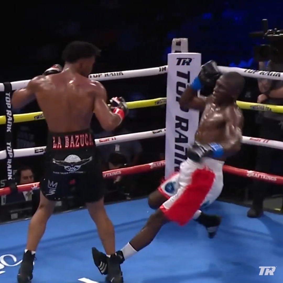 Euri Cedeno had his opponent doing flips 😅 #ZayasEnnis | JUNE 27 | LIVE on DAZN Boxing