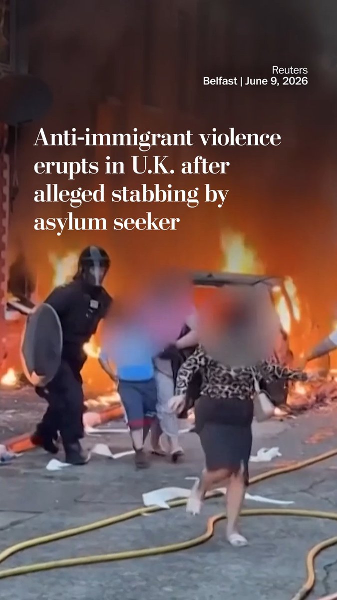 Masked men set houses and vehicles on fire in Belfast after a Sudanese asylum seeker was arrested and accused of stabbing a man. Ignoring pleas for calm from politicians and clergy, rioters rampaged through heavily immigrant neighborhoods. Read more: