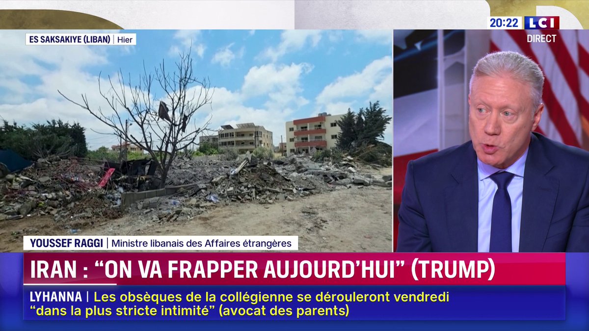 🗣️ "Le peuple iranien est une grande civilisation. Malheureusement, depuis 50 ans, il est l'otage d’un régime absolutiste de droit divin. (...) L’Iran représente un grand problème pour le Moyen-Orient et le Liban." 💬 Youssef Raggi, ministre des Affaires étrangères du Liban
