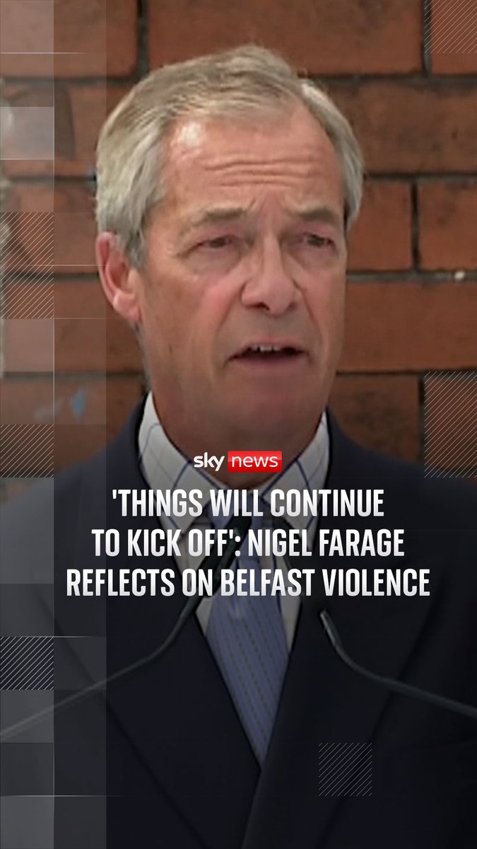 Earlier today, the family of the Belfast attack victim said they "do not want this terrible tragedy to be used to divide people or fuel hostilities". Sky's Beth Rigby asked Reform UK leader Nigel Farage about their comments ⬇️ Belfast live updates: