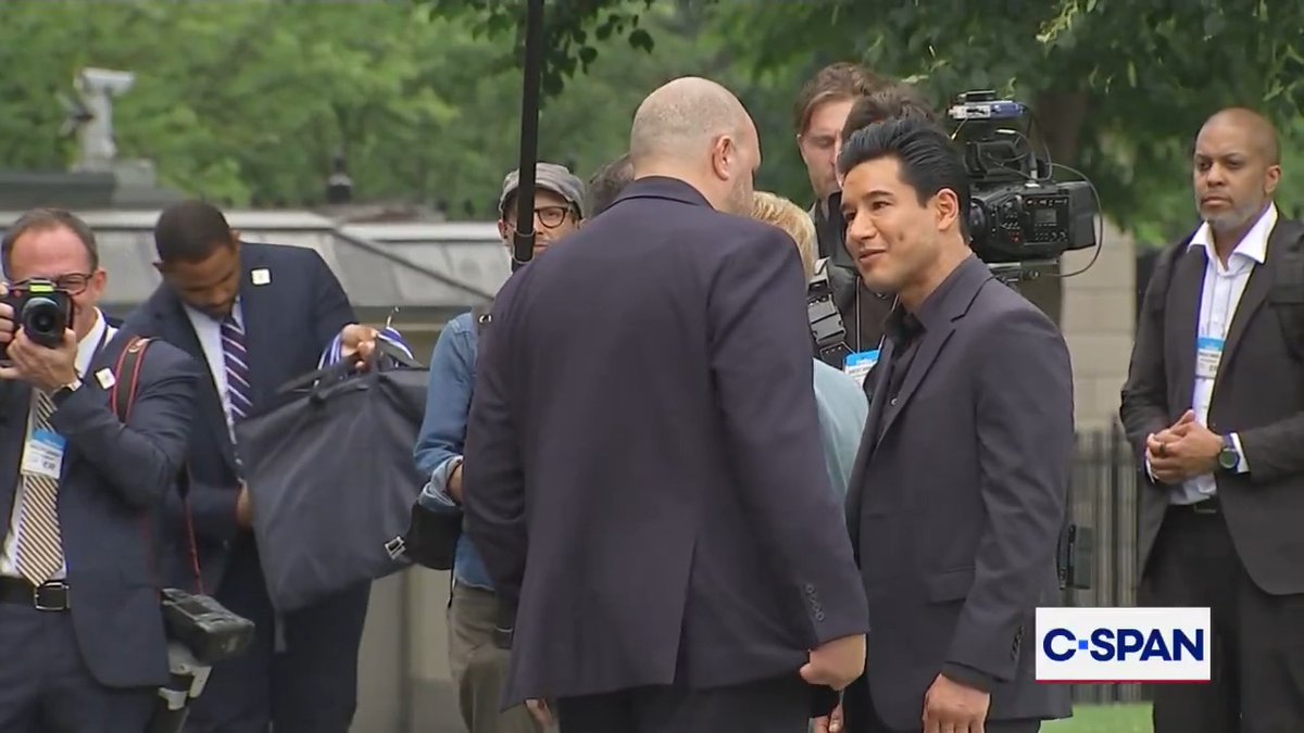 Mario Lopez and Education Secretary Linda McMahon at the White House.