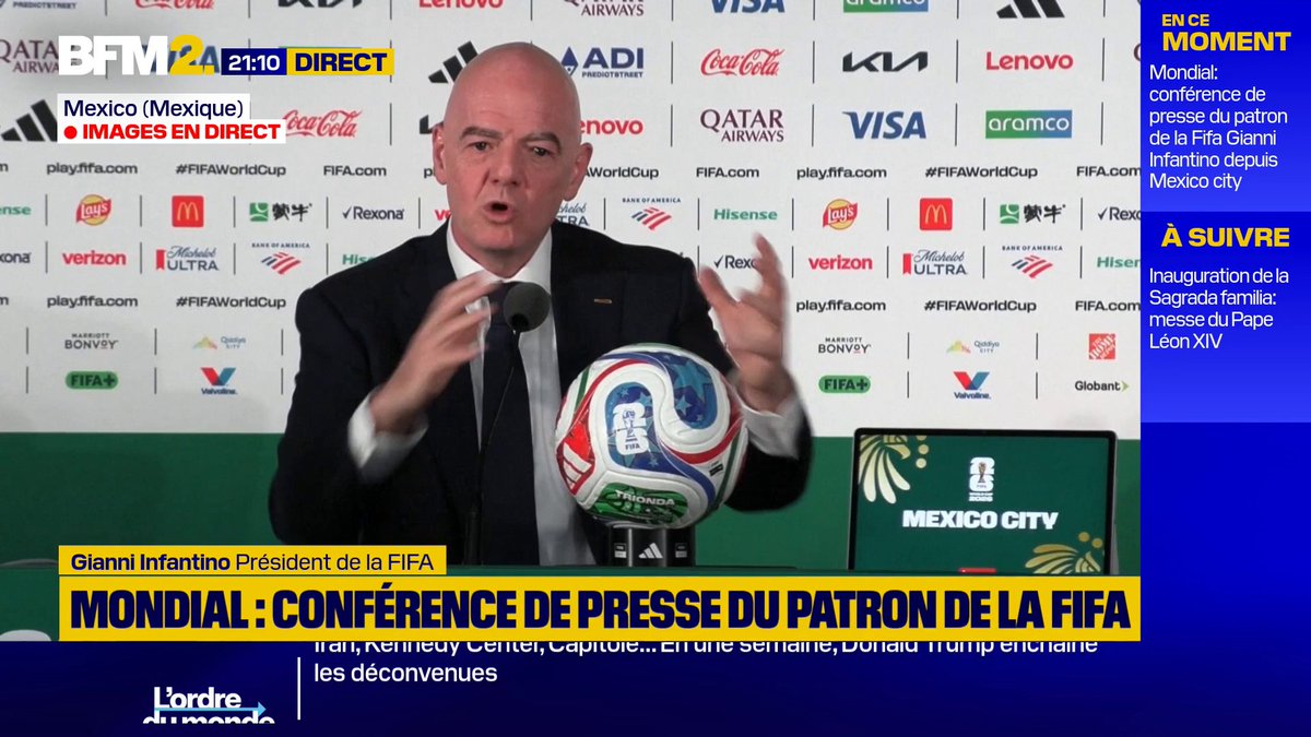 💬"Bien entendu, c'est malheureux ce qui est arrivé à Omar, l'arbitre de Somalie. Mais encore une fois nous ne contrôlons pas tout" ➡️Gianni Infantino réagit au refus de laisser entrer aux USA l'arbitre somalien Omar Artan, qui devait officier pendant le Mondial 2026 #BFM2