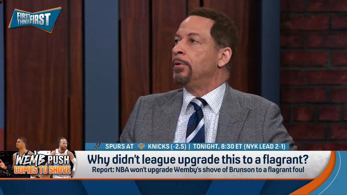 “As someone that’s picked the Spurs, I am delighted with their decision. I’m over the moon, Wildes.” Chris Broussard thinks the league made the wrong decision on the Wemby-Brunson play: