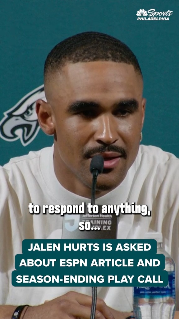 Jalen Hurts was asked directly if he called for the now infamous "4 verticals" play that ended the Eagles 2025 season.