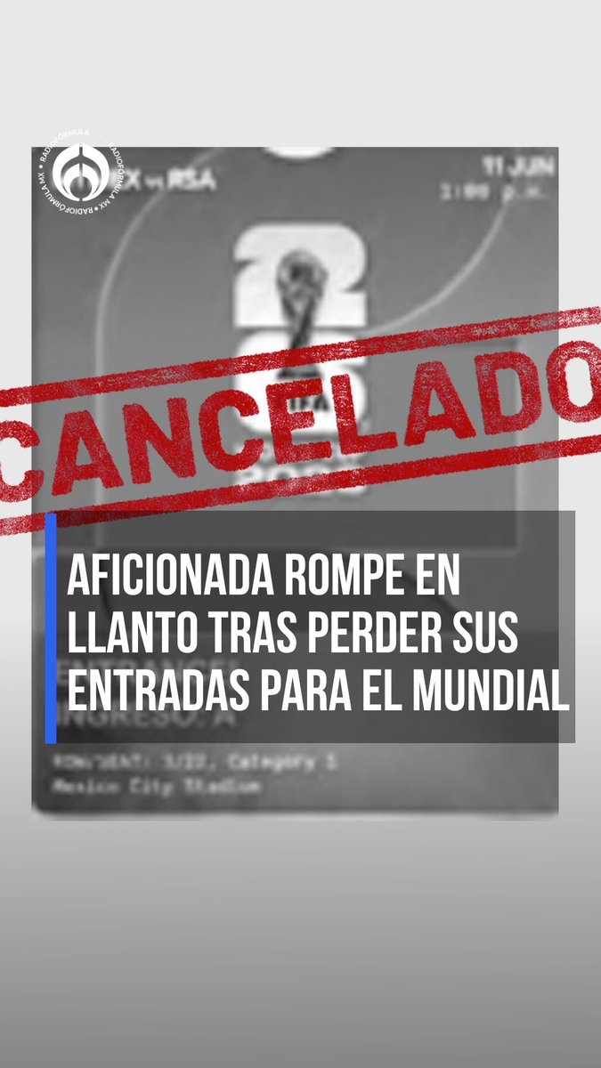 🎟️ Cancelan boletos y fanática explota de frustración 😢 Una aficionada compartió un video entre lágrimas luego de que, según relata, sus boletos para el Mundial fueran cancelados apenas dos días antes del partido inaugural.⚽ #RFmx #Imperdible