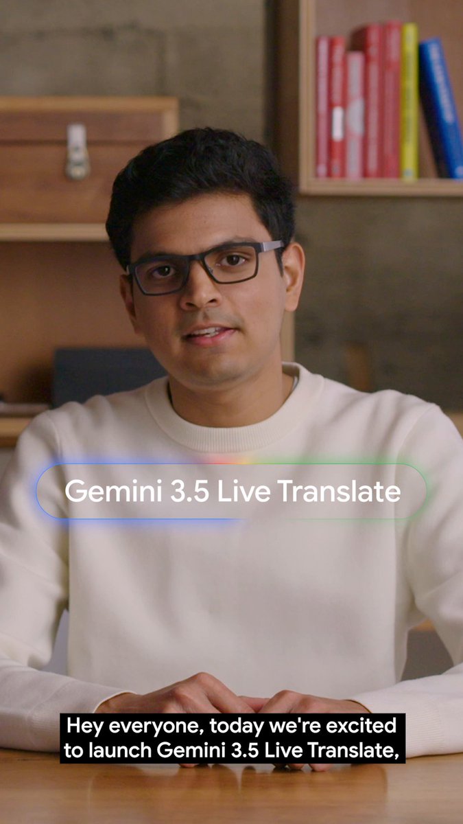 Imagine integrating instant video dubbing into your app. With the Gemini API, now you can. Watch Gemini 3.5 Live Translate process speech-to-speech in near real-time, streaming translated audio directly from a video source - going from English to Hindi in seconds! 🔥 📺 Full video: