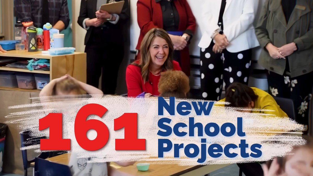 Smaller classrooms, more teachers, and 161 new school projects underway right now. All backed by a historic $8.6 billion investment to meet the challenge of a rapidly growing province. Under Premier Danielle Smith’s leadership, we’re getting the job done.