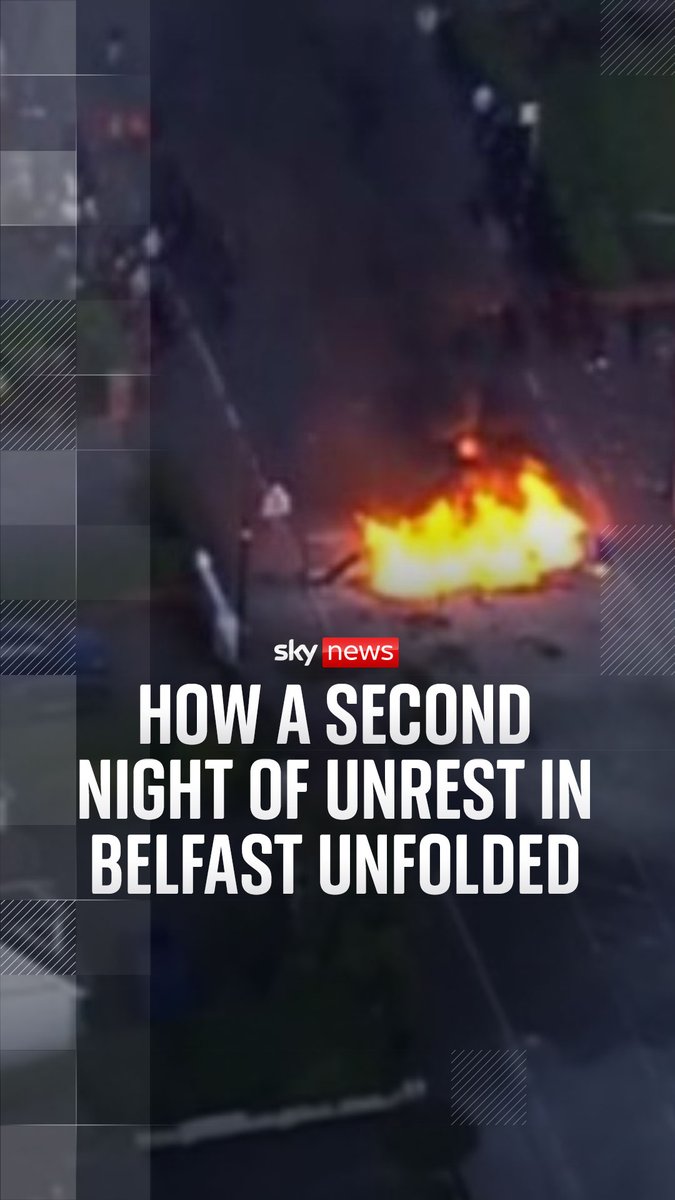 More unrest broke out north of central Belfast on Wednesday, after a man was charged with attempted murder following a knife attack in the city. Sky's national correspondent Tom Parmenter reports ⬇️ Belfast live updates: