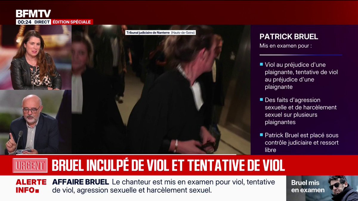 Patrick Bruel remis en liberté à l'issue de sa mise en examen: les modalités de son contrôle judiciaire ⬇️