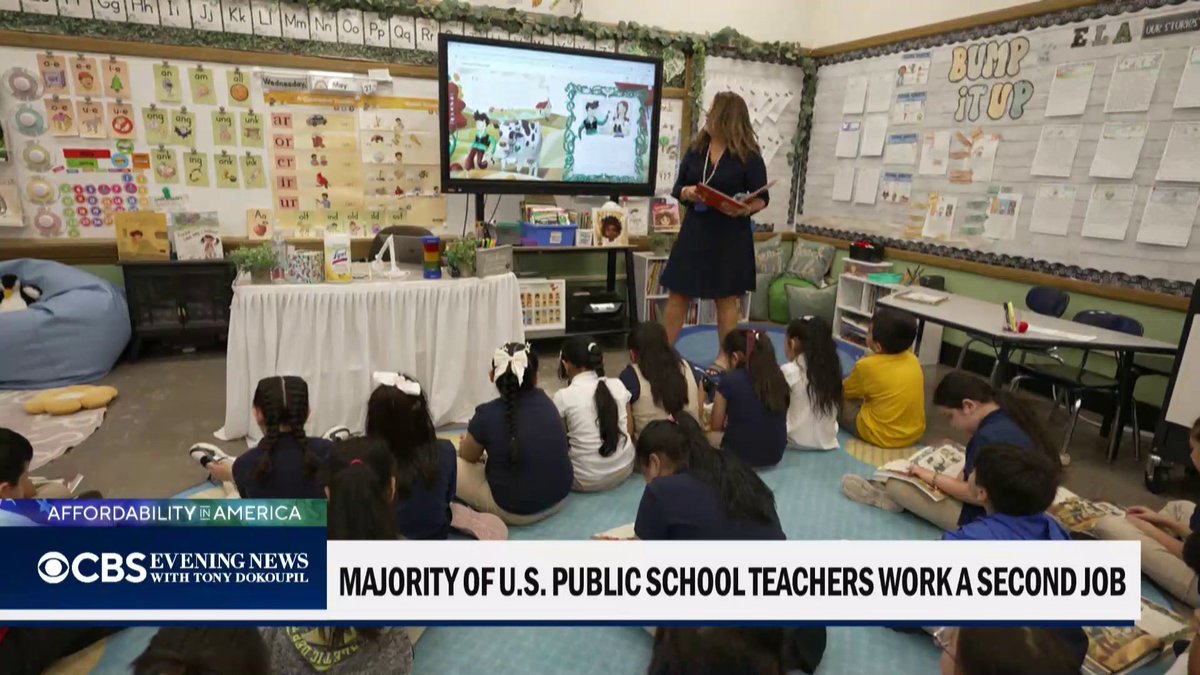 AFFORDABILITY IN AMERICA: Nearly 71% of U.S. public school teachers work at least one second job, according to Gallup – sometimes just to purchase school supplies. @MegOliver goes inside the classroom.