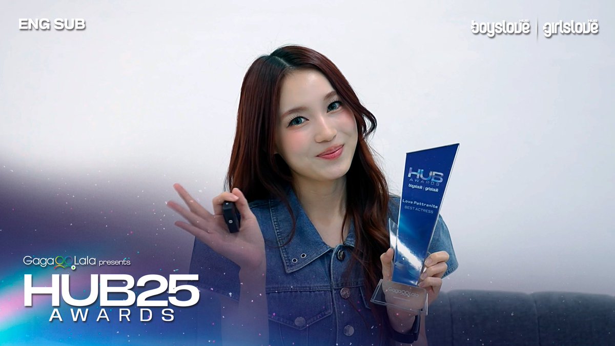 🏆 • Love Pattranite agradece pelo prêmio de “Melhor Atriz” por Whale Store XOXO no #HUBAwards2025! MILKLOVE AT HUB AWARDS เลิฟรัก