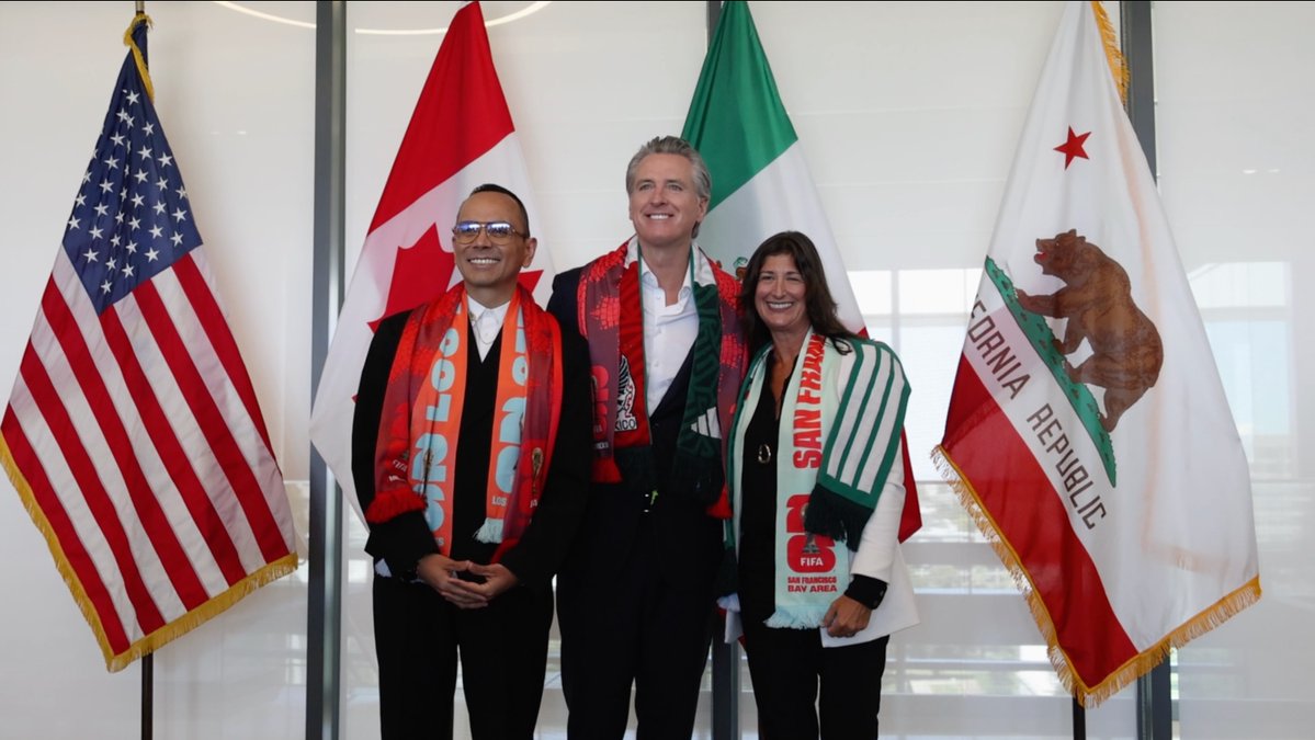 #FIFAWorldCup ready! 🇺🇸🇨🇦🇲🇽 It's an honor for California to celebrate with our partners in Canada and Mexico ahead of the world's biggest sporting event — marking the first time in history that three countries are hosting the World Cup.