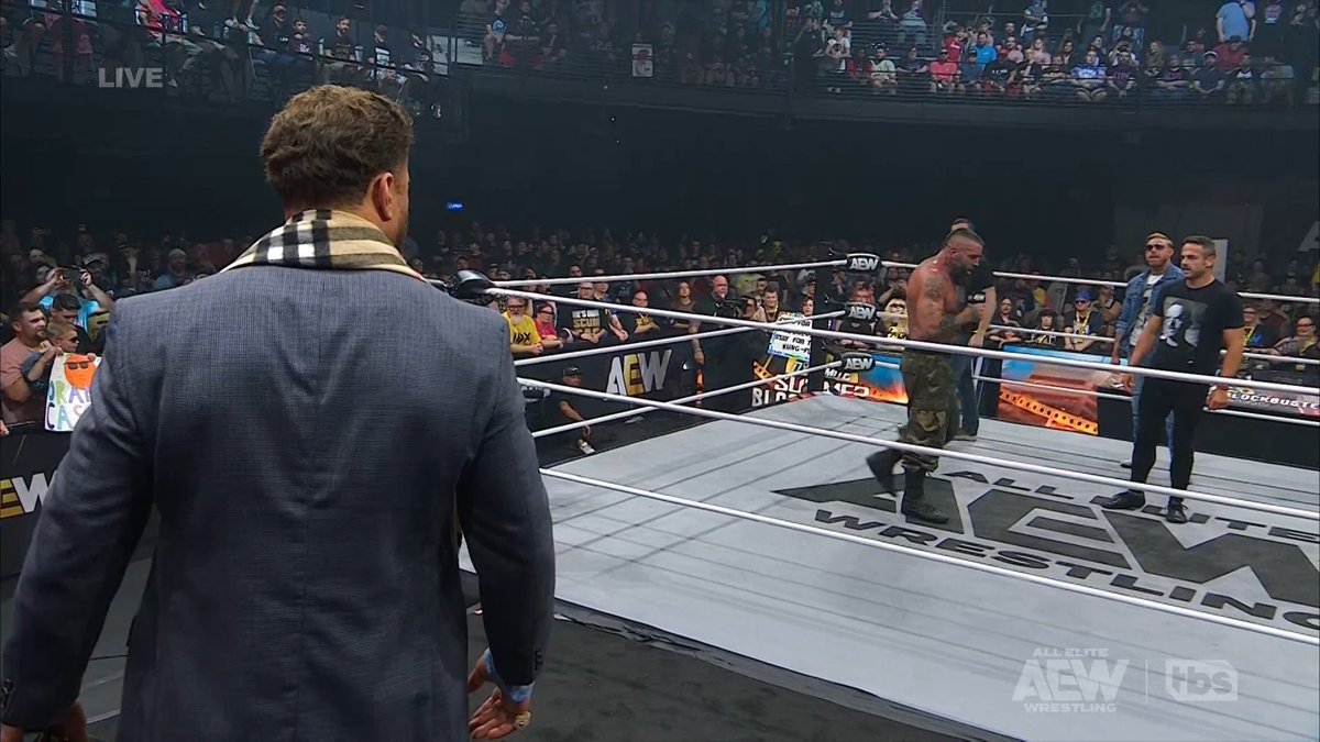 Mark Briscoe had some bad news for MJF as at #AEWForbiddenDoor it will be six men aside inside a STEEL CAGE! If Briscoe's team wins, he gets a World Title shot at MJF! And the World Champion's night gets a little worse as Andrade El Idolo makes his way to the ring as #AEWDynamite Summer Blockbuster is LIVE on TBS and HBO Max