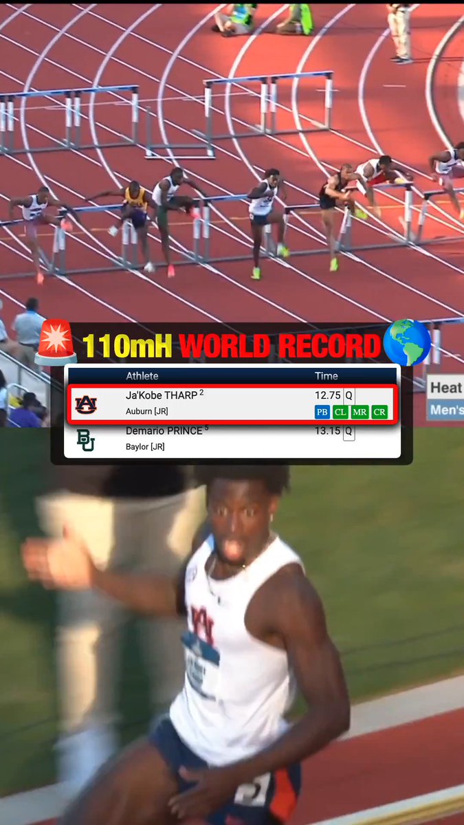 🌎World record for Ja'Kobe Tharp and it's only the PRELIMS! 😳