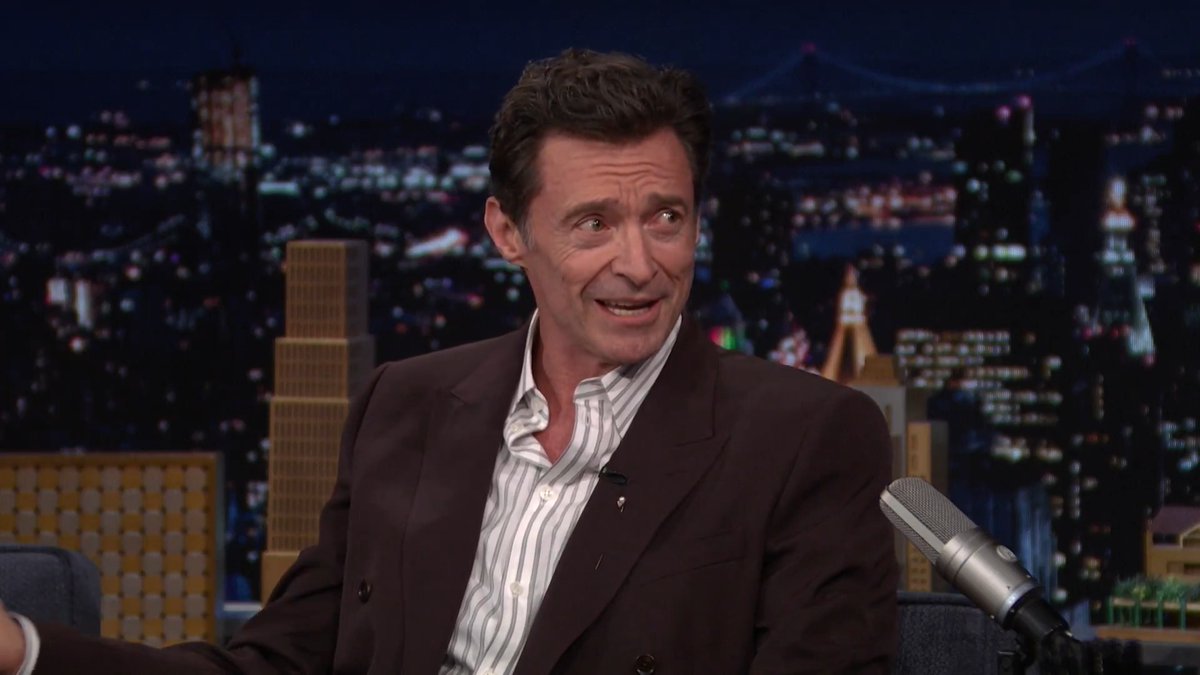 .Hugh Jackman looked like “hot Santa” as Robin Hood in his new film The Death of Robin Hood 😭 #FallonTonight