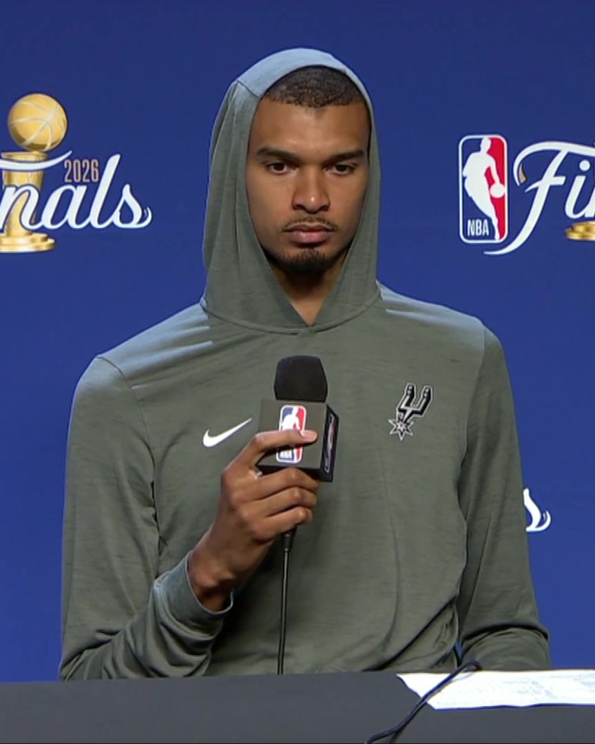 Victor Wembanyama was asked if his style of play physicality would change now being a flagrant foul away from a suspension in the NBA Finals "Of course I'm gonna be a little bit more careful, but it's not gonna change much"