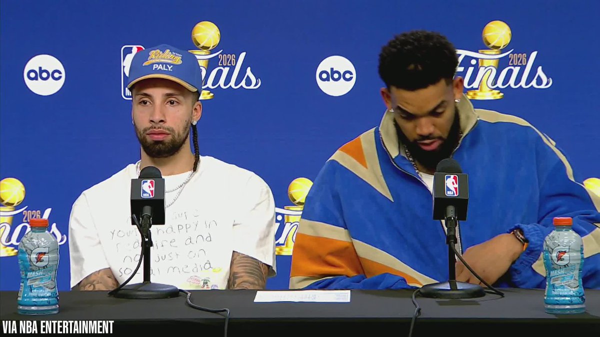 "Right hand of God!"✋ Karl-Anthony Towns and Jose Alvarado talk about OG Anunoby's game-winning tip-in. KAT: "He gave us a chance to win and that's all you can ask for from the best two-way player in the NBA."