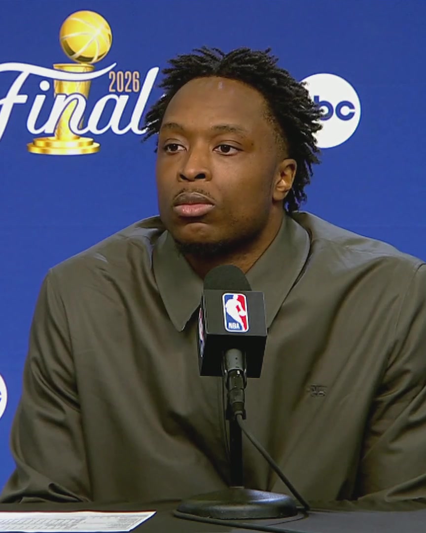 "The ball went over my head, so I couldn't really dunk it. I just tried to tip it in softly and it went in." OG Anunoby talks about his tip-in to win the game: