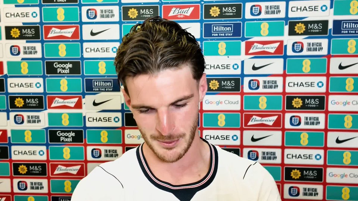 "I've come here with a spring in my step" 🗣️ Declan Rice says that winning the Premier League with Arsenal has given him confidence to 'achieve big things' with England at the World Cup 🏆