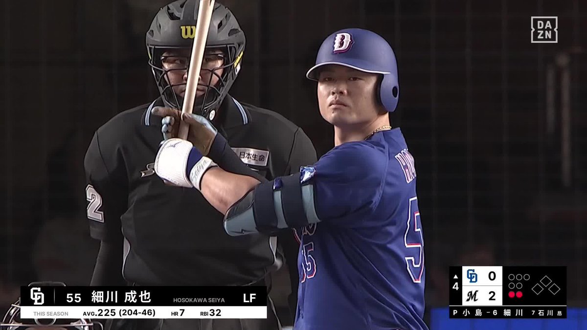 目の覚めるような一発👀 細川成也 確信弾! 打球速度は驚異の180km/h ⚾️ロッテ×中日 #dragons #だったらDAZN