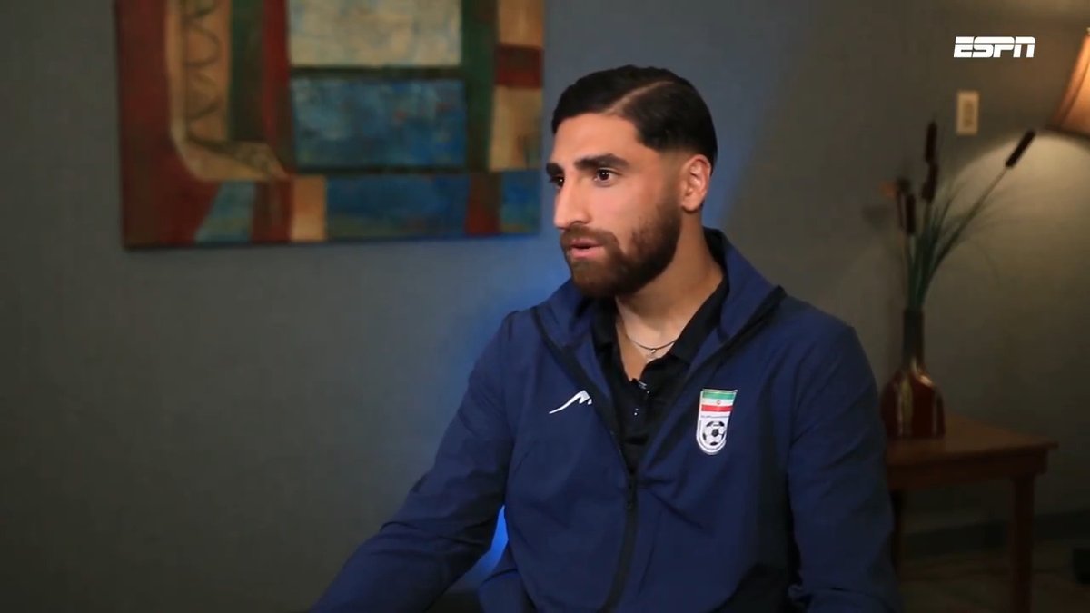"The game can bring people together." 🇮🇷 Iran's Alireza Jahanbakhsh tells ESPN how his national team feel about playing in the United States, amid ongoing conflict between the two nations. #WorldCup