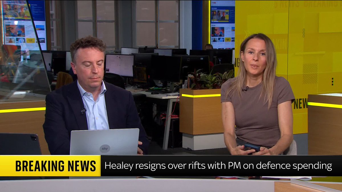 "Clearly, Healey was trying behind the scenes to change things, and when he couldn't, he quit" - Deborah Haynes "What this has done is hasten the end of Starmer" - Sam Coates Sky Sky's deputy political editor and defence editor react to the defence sec's resignation