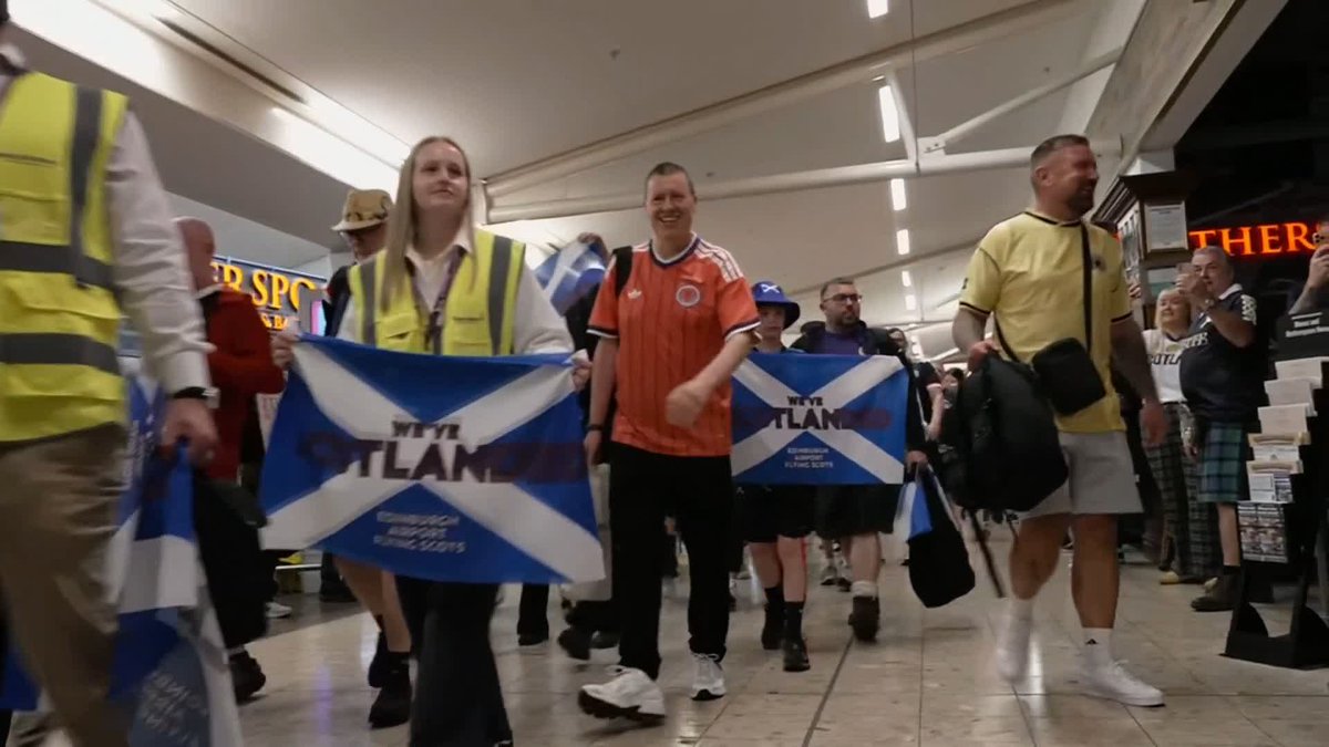 Jubilant fans at Edinburgh airport give their World Cup predictions ahead of Scotland's first appearance in the tournament since 1998 ๐ด๓ ง๓ ข๓ ณ๓ ฃ๓ ด๓ ฟ