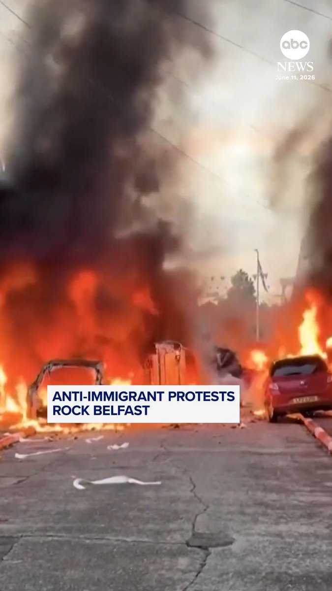 There's been a second night of violent protests in Belfast, Northern Ireland, after an immigrant from Sudan was charged with a brutal knife attack on a man in the city. ABC News News' James Longman reports.