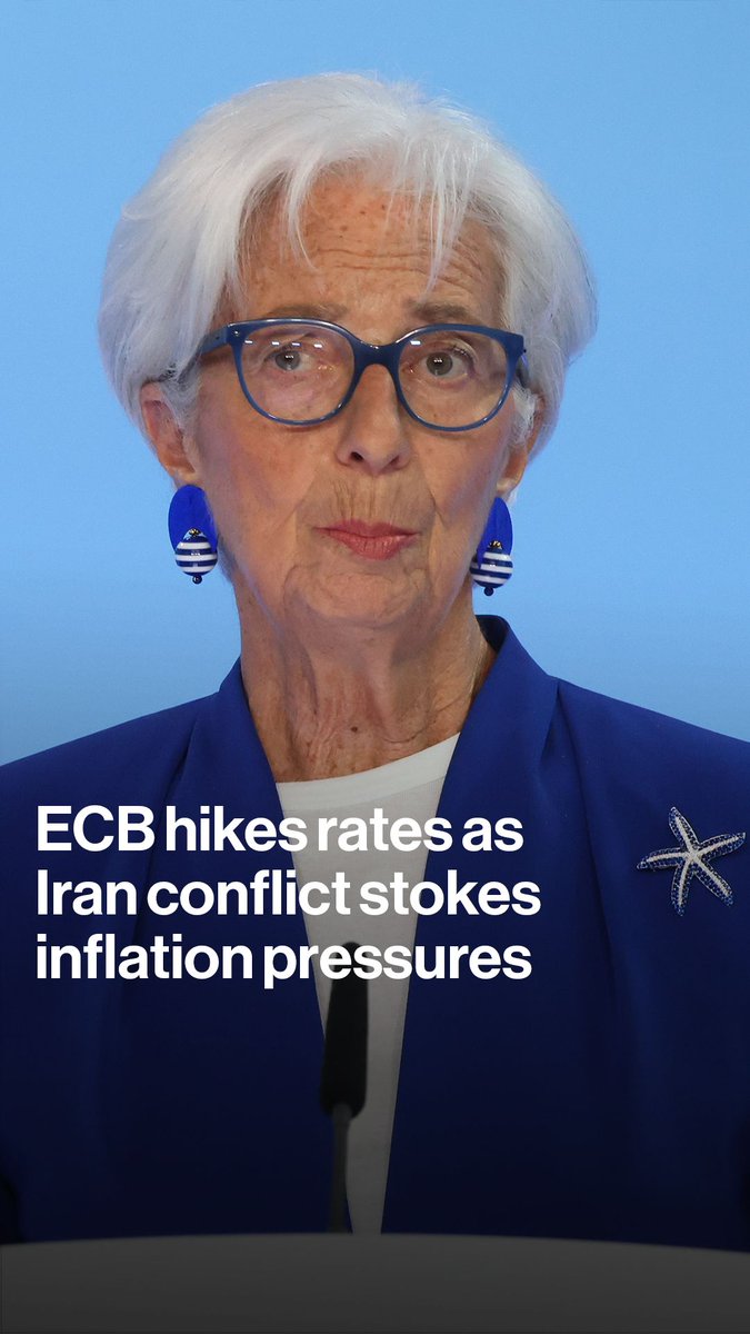 The European Central Bank just raised rates for the first time in almost three years ECB President Christine Lagarde said the the Iran war is stoking inflation pressures