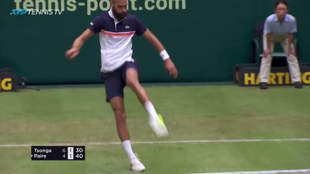 Et bonne Coupe du monde ! ⚽️ 🇫🇷 Quand paire benoit et Jo-Wilfried Tsonga avaient switché pour le football lors d'un point au tournoi de Halle 2019.