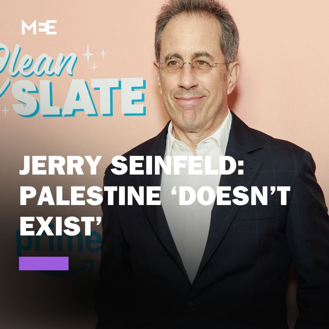 US comedian and actor Jerry Seinfeld says Palestine “doesn’t exist” when asked by an influencer to “give [him] a free Palestine”. A staunch supporter of Israel, Seinfeld has repeatedly spoken out against Palestine, once comparing the Free Palestine movement to the Ku Klux Klan.