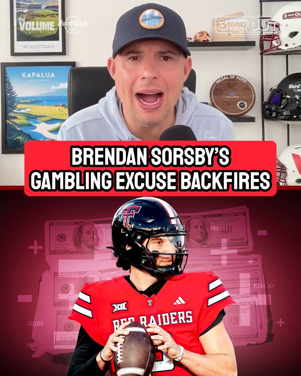 “Using mental health as an excuse in this situation is a f****** joke.” John Middlekauff reacts to the latest on Texas Tech QB Brendan Sorsby’s gambling controversy and why actions still have consequences.