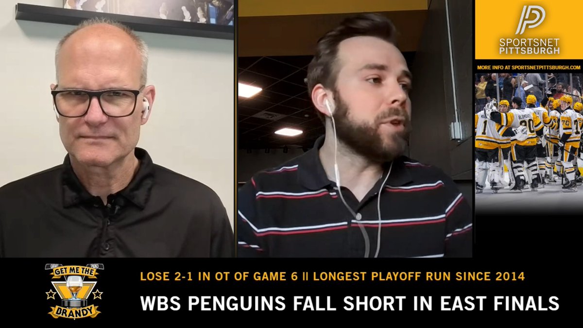 "Most development happens in the playoffs for young players... I have no doubt that your [WBS Penguins] are gonna take those lessons and apply them day one of training camp." Dan Potash and Nick Hart talked about the Baby Pens' run to the Calder Cup Conference Finals on today's episode of Get Me The Brandy, which debuts at noon on SNP's YouTube ⬇️