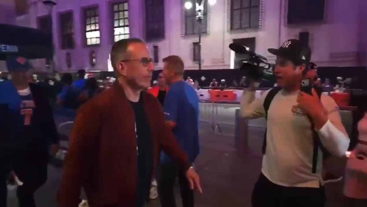 I hope for a future where Israelis and Palestinians will live alongside each other in peace. Harassing Jewish comedians at the Knicks game won’t bring that day any closer. This video maker doesn't care about peace. Look how happy he is. He cares about getting famous.