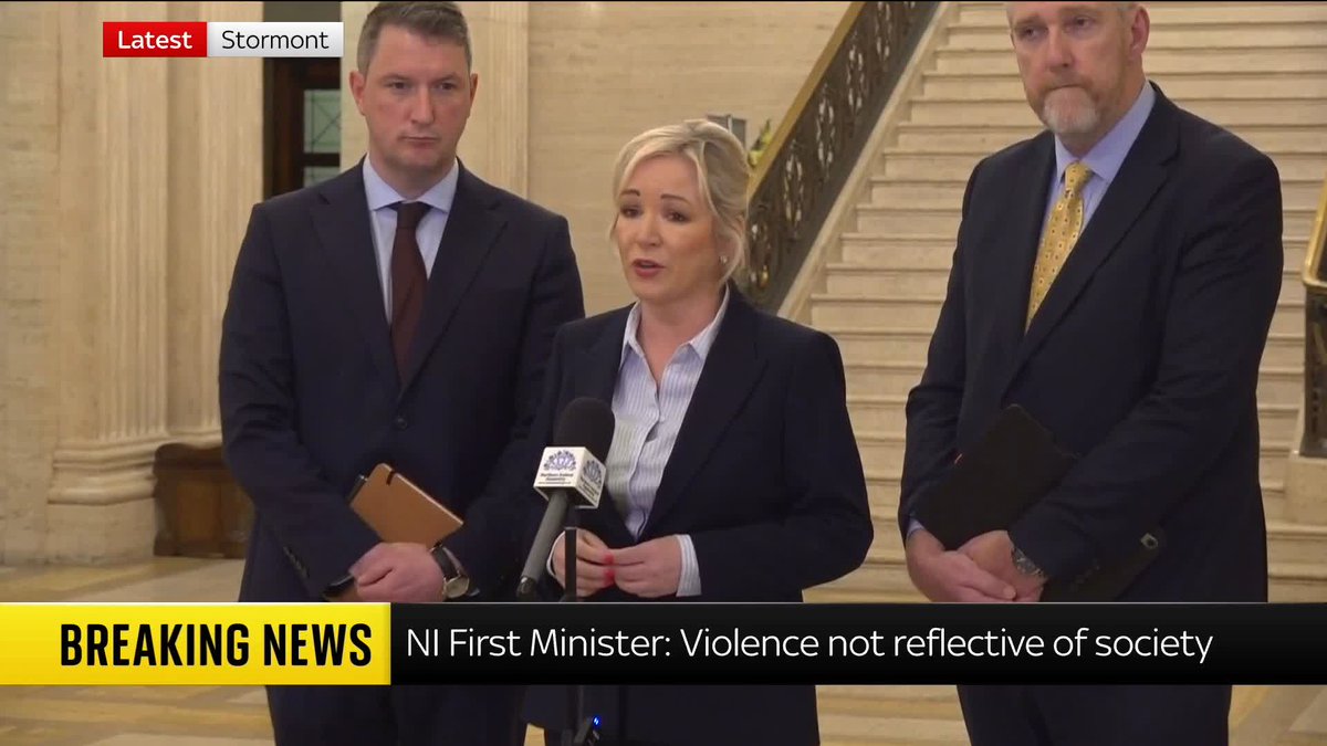 "We say very clearly no to racism in our society." First Minister of Northern Ireland Michelle O'Neill condemns the violent disorder that has taken place in Belfast in recent days, describing it as "pure racism in its vilest form". Belfast live updates:
