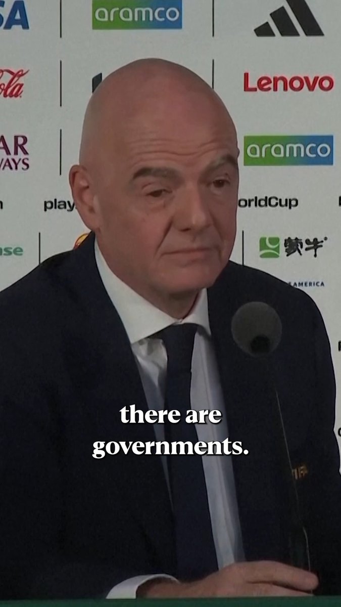 “Trust us that we’re working behind the scenes” FIFA president Gianni Infantino explains his stance on the immigration issues ahead of the World Cup 🗣️