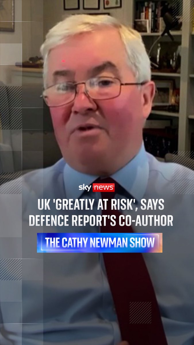 General Sir Richard Barrons told Sky's @CathyNewman he believes 'the country is now much greatly at risk than it was yesterday' following John Healey's resignation. Watch the full interview on The Cathy Newman Show at 7pm. Latest: