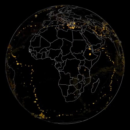 Go deep with earthquakes. A 3D look at earthquakes in 2025 #WithWolfram, visualizing depths as well as position.🌍