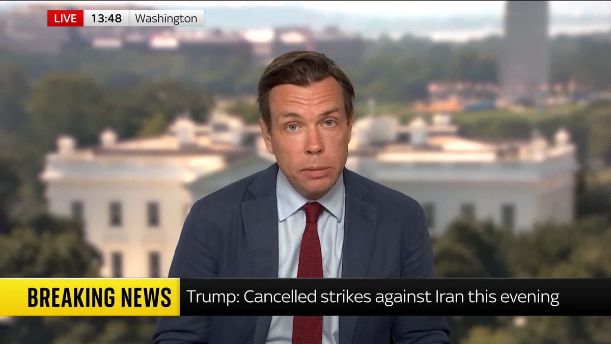 Donald Trump says he has cancelled US strikes against Iran that were scheduled for tonight as the "final points" of a deal have now been "approved by all parties involved". Mark Stone has the latest from Washington ⬇️ Live: 📺 Sky 501 and YouTube
