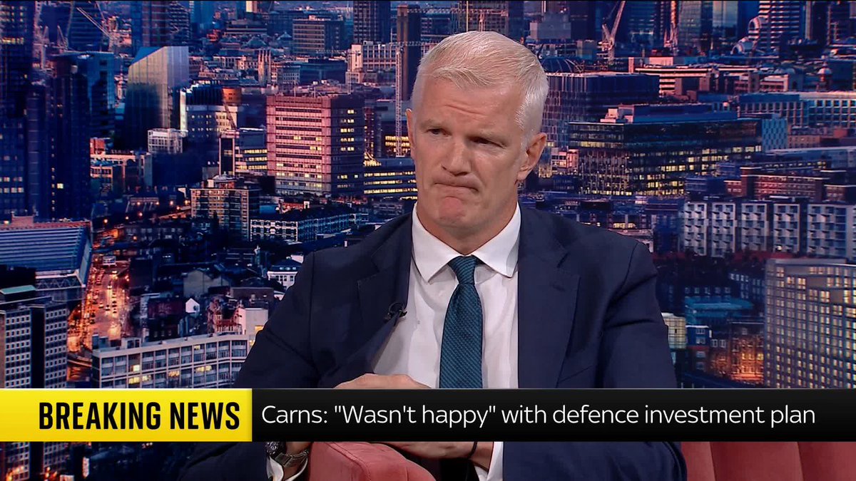 'Do you think you might get sacked for doing this interview? - @CathyNewman Armed Forces Minister Al Carns tells Sky News he is 'not expecting an offer' to be the new Defence Secretary 📺 Sky 501, Virgin 602