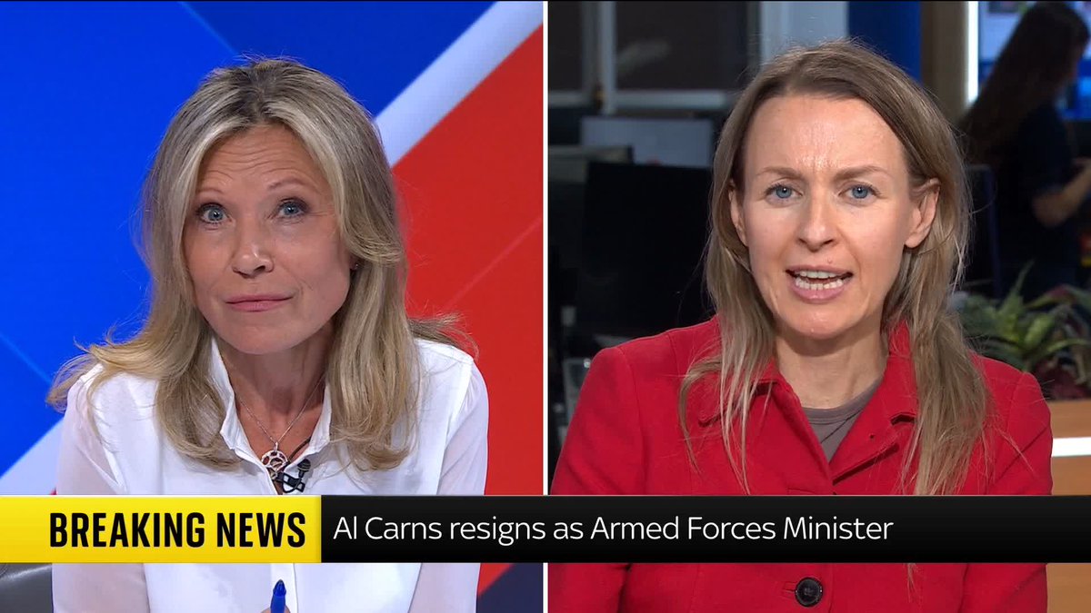 BREAKING: Armed forces minister Al Carns resigns from government @HaynesDeborah reacts ⬇️ Latest 🔗 📺 Sky 501 and YouTube
