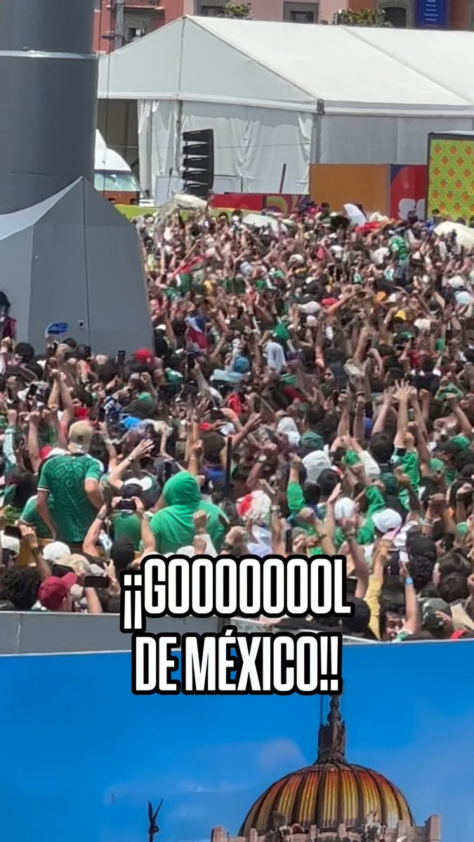 ASÍ LO GRITÓ LA CIUDAD DE MÉXICO Gol de Quiñones en el Fan Festival 🇲🇽🇲🇽