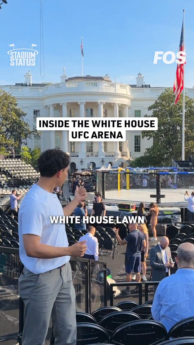The White House South Lawn has been transformed into a 4,300-seat arena for UFC Freedom 250. With a $60 million budget behind the event, here's a look inside the setup. #StadiumStatus