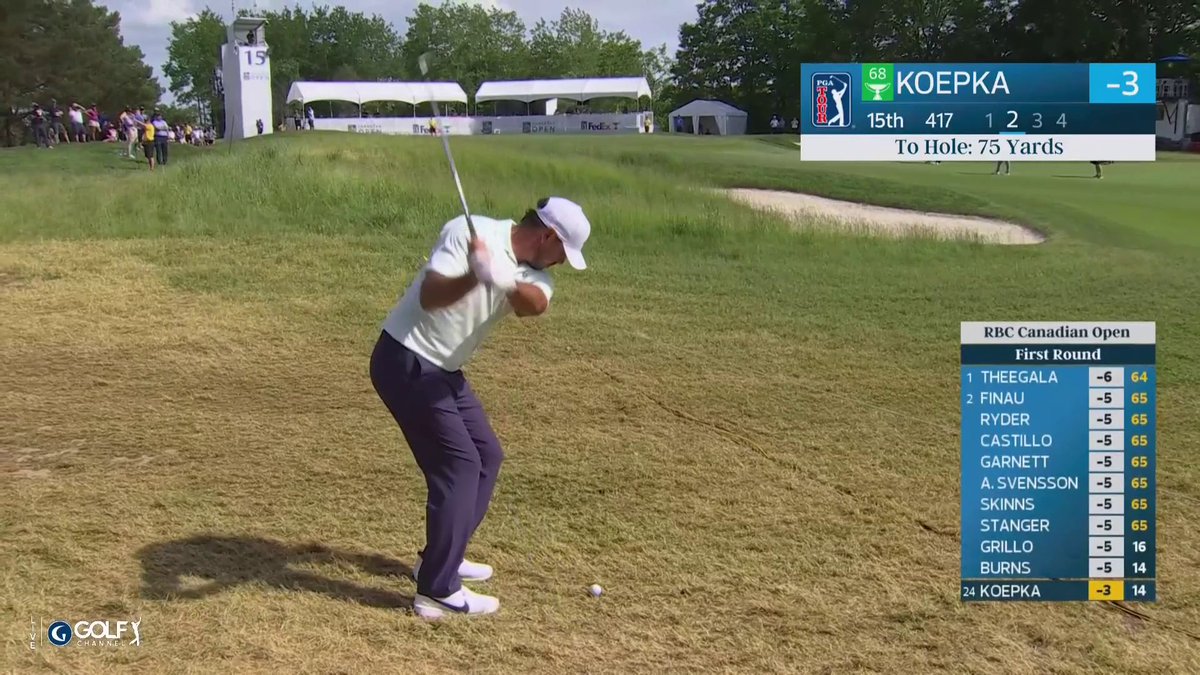 Brooks Koepka is STILL dialed in 🎯 He nearly sinks it from 75 yards out...AGAIN🤯