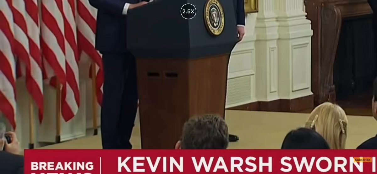 Swearing in of Kevin Warsh as the Fed Chair. As far as the eye could see there was NO GOLD FRINGE, buh bye to Maritime Admiralty law. 👋 ✌️