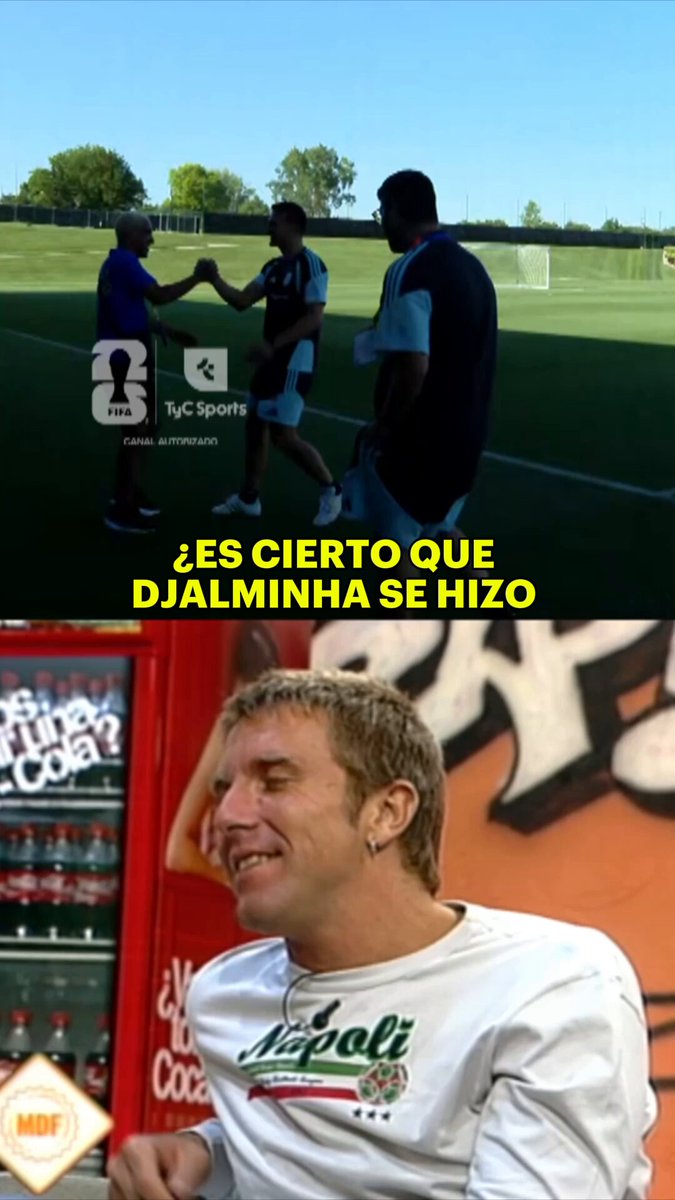 🇧🇷🫱🏻‍🫲🏼🇦🇷 Djalminha apareció en el entrenamiento de Argentina y fue directo a saludar a Scaloni, excompañero en Deportivo La Coruña y a quien venció en futvoley